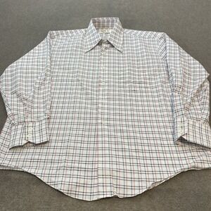 Vintage Cranbrook Shirt Mens XL 17-34 Plaid Long Sleeve 60 70s Made In Korea